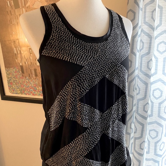 Silk beaded tank top! Says XS but fits sm-med - Picture 1 of 7